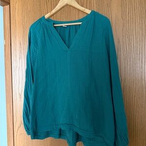 Old Navy Teal V-Neck Blouse